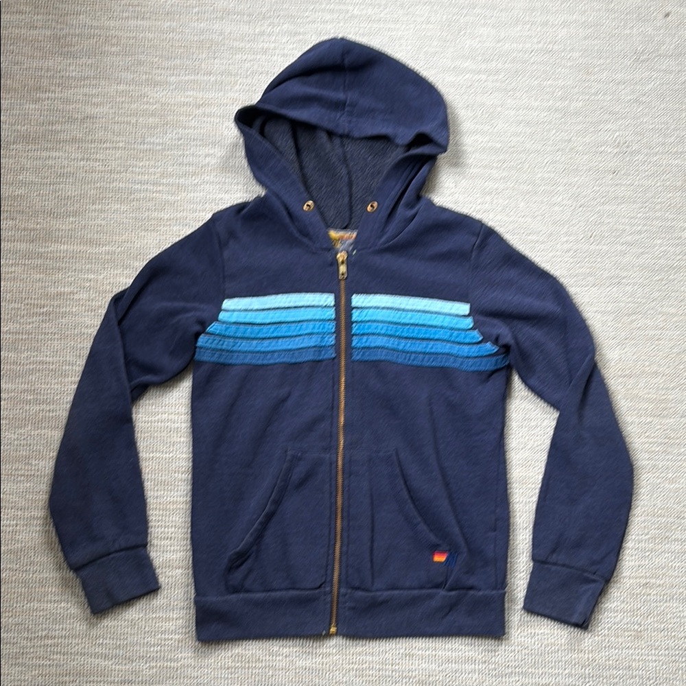 Aviator Nation Navy Hoodie with 5 Stripes